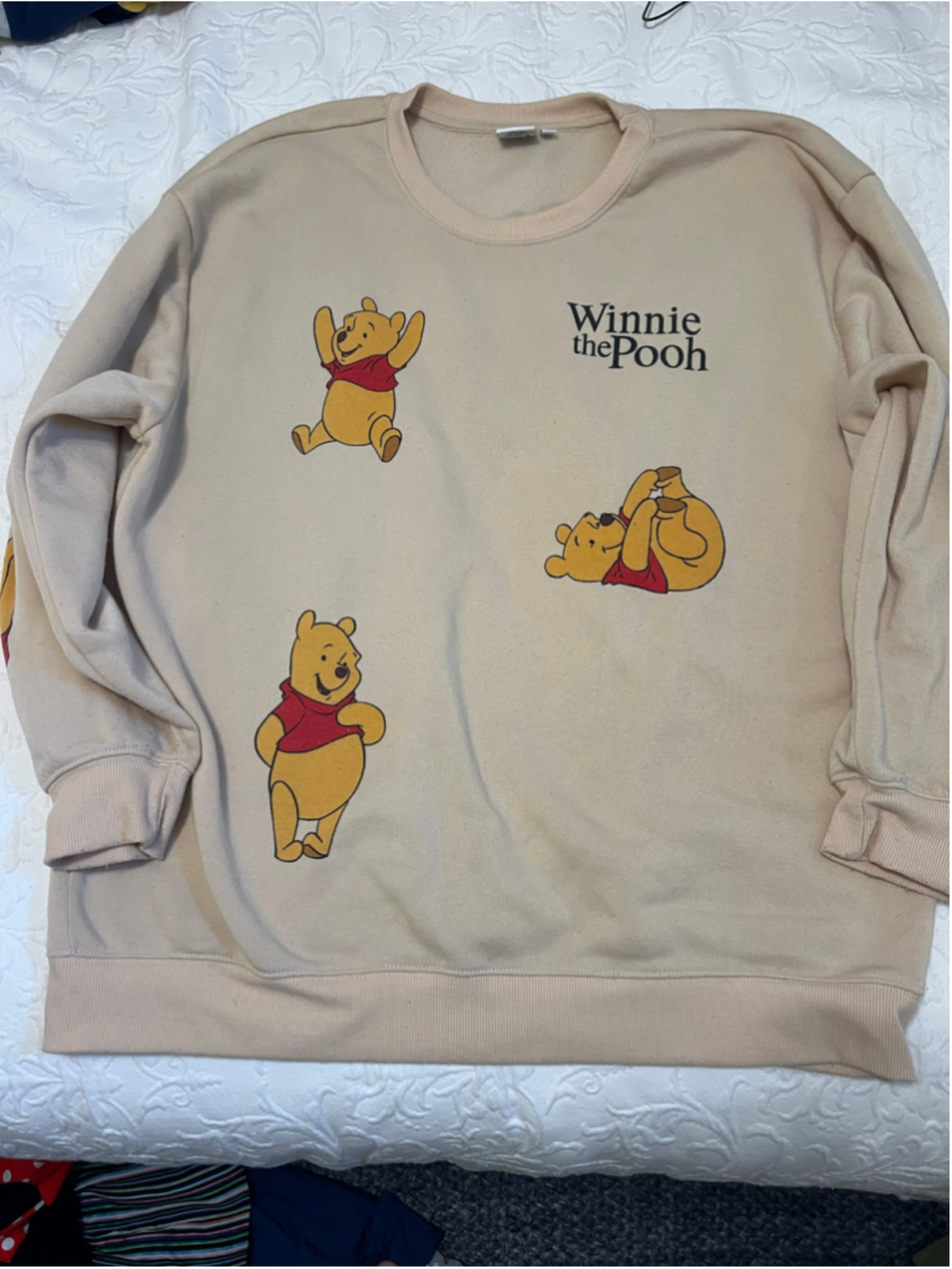 Women's Disney Winnie the Pooh Sweatshirt 3X Beige Yellow